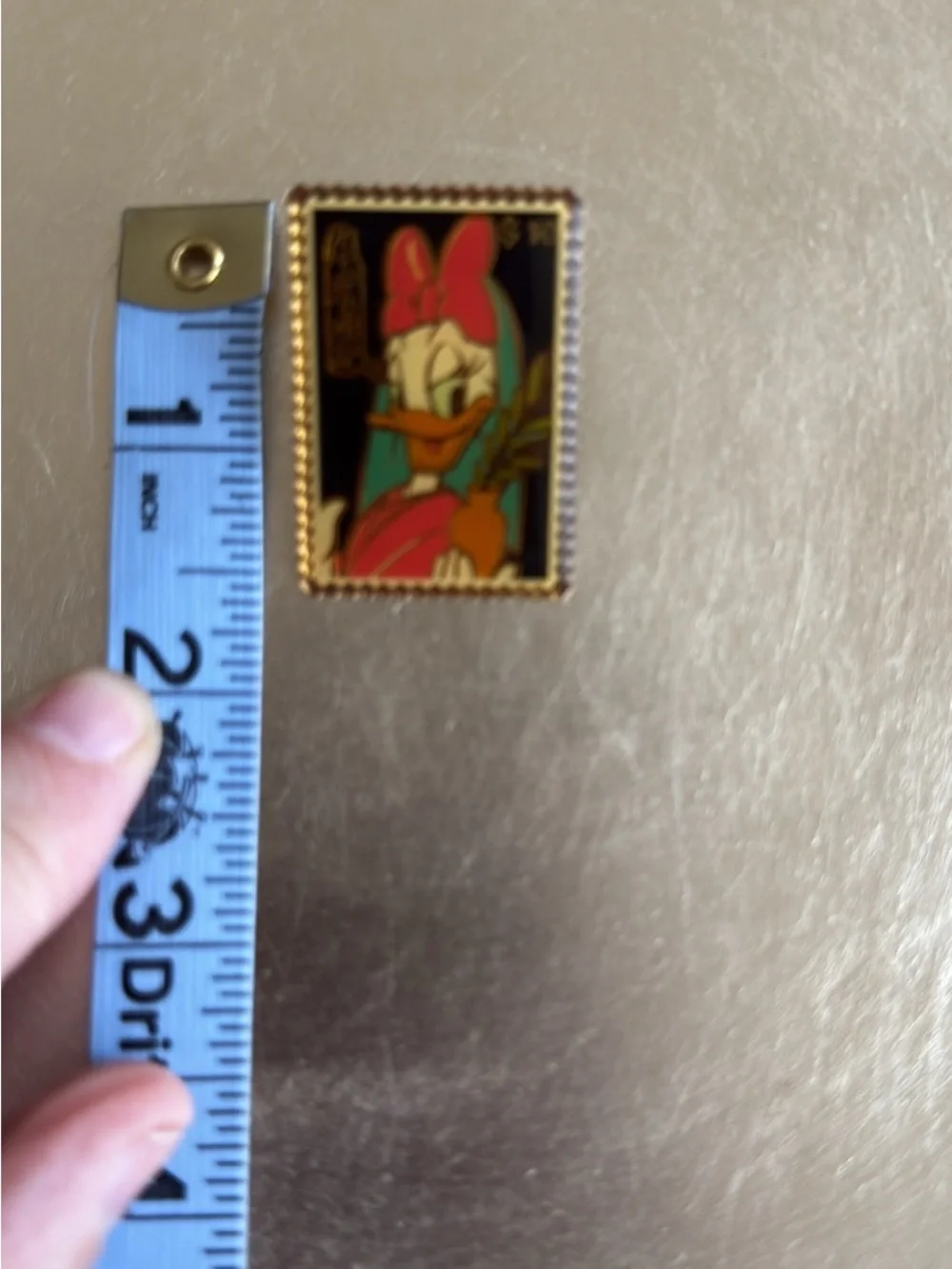 Disney Daisy Duck Collectible Pin Brooch Gold Tone Red Egyptian Stamp Rare Find